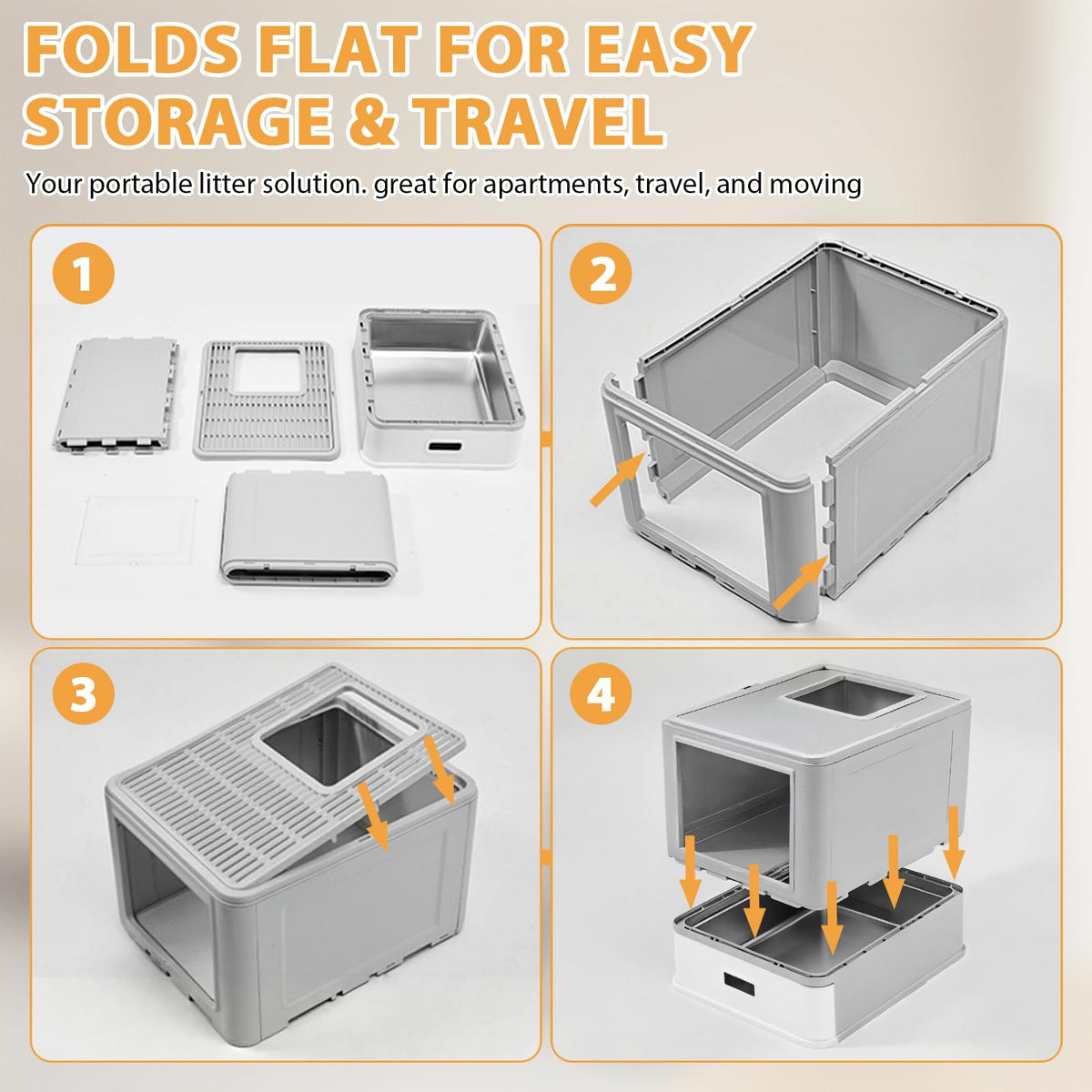 XL Stainless Steel Cat Litter Box with Drawer Y6559