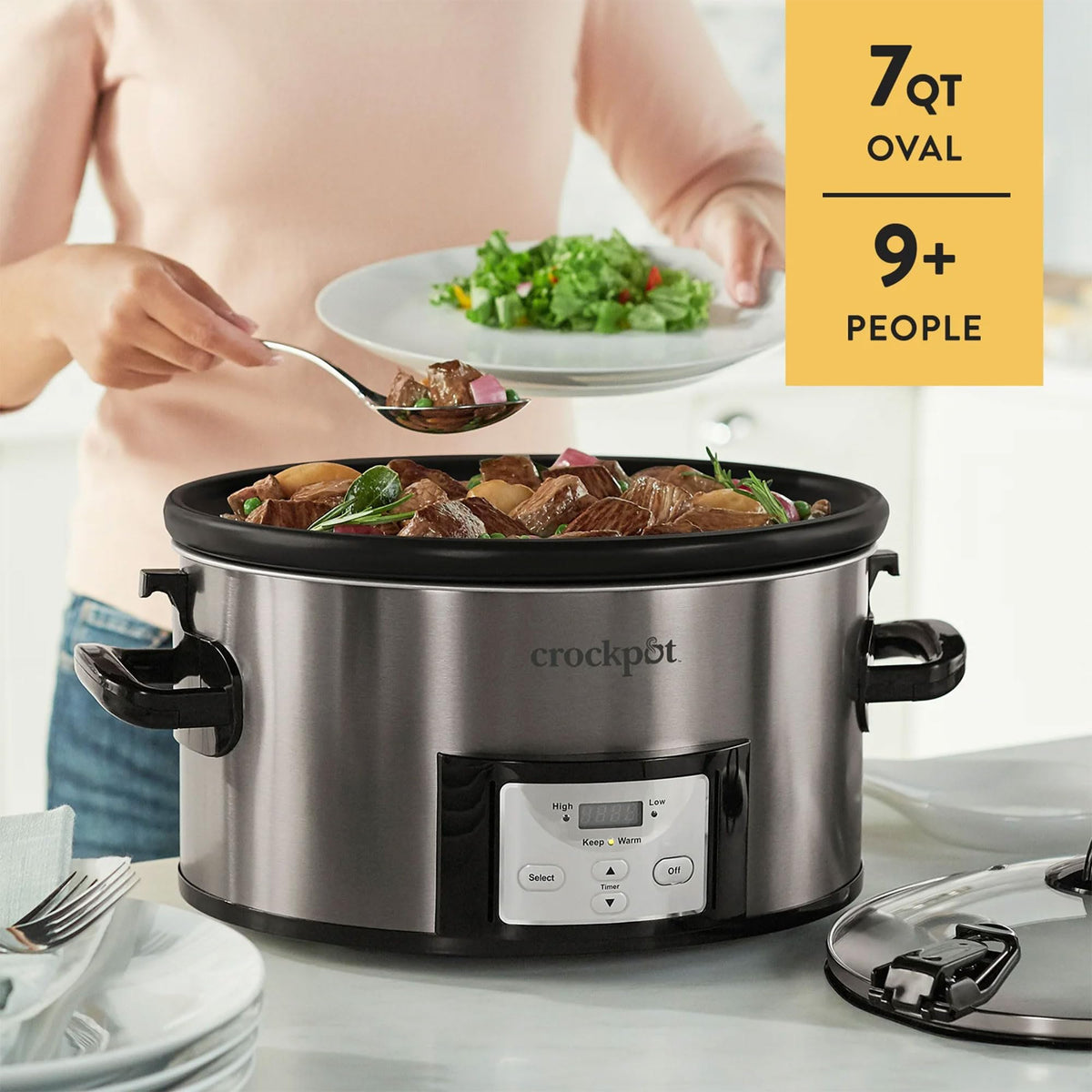 7-qt Nonstick Ceramic Slow Cooker J1379