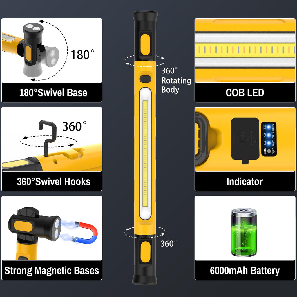 Magnetic Work Light Bar, 6000mAh 3000LM Rechargeable Z22585