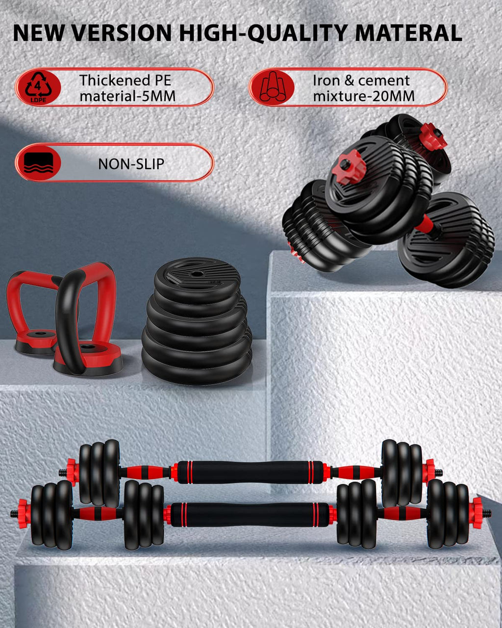 Adjustable Dumbbell Set 4 in 1 Free Weights U42104