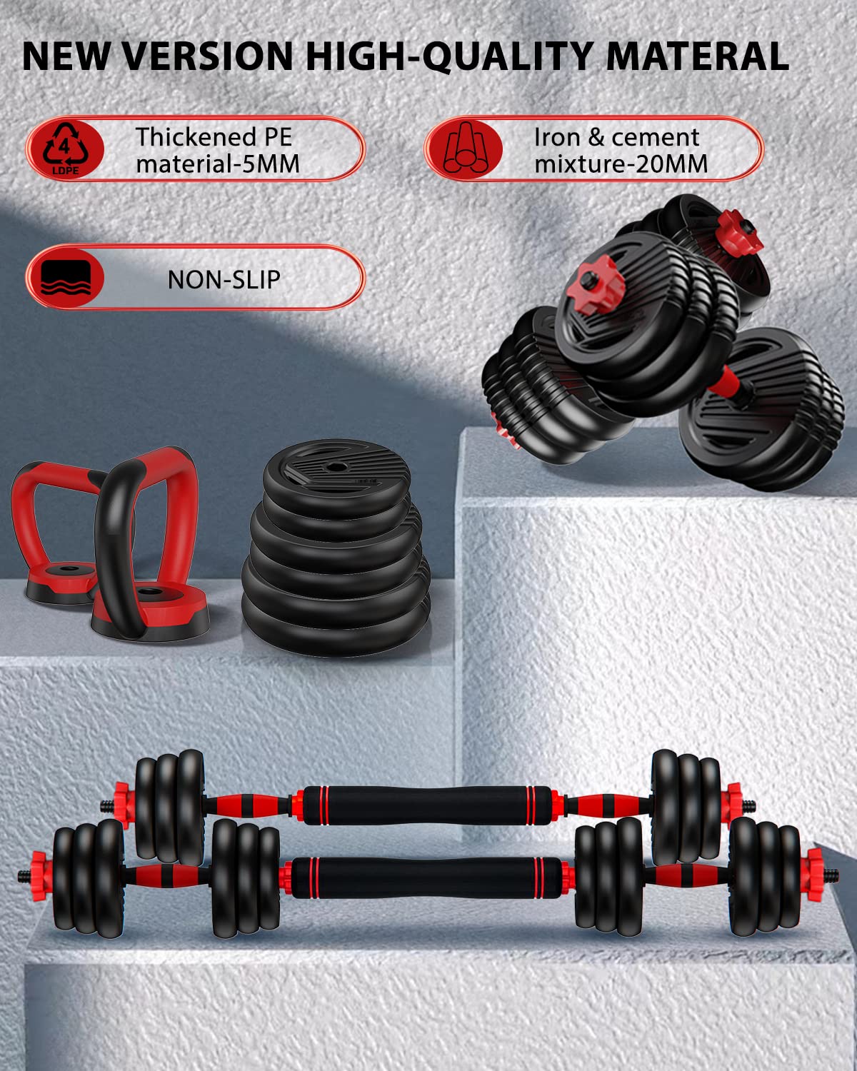 Adjustable Dumbbell Set 4 in 1 Free Weights U42104