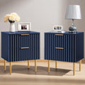 Glossy Nightstand Set of 2 with Drawers Z57964