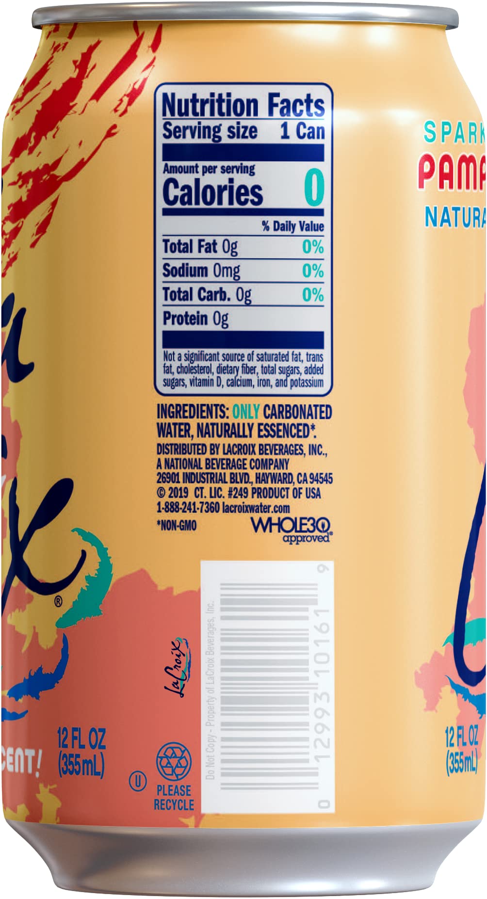 Sparkling Water, Grapefruit, 12 Fl Oz (Pack of 12) P886