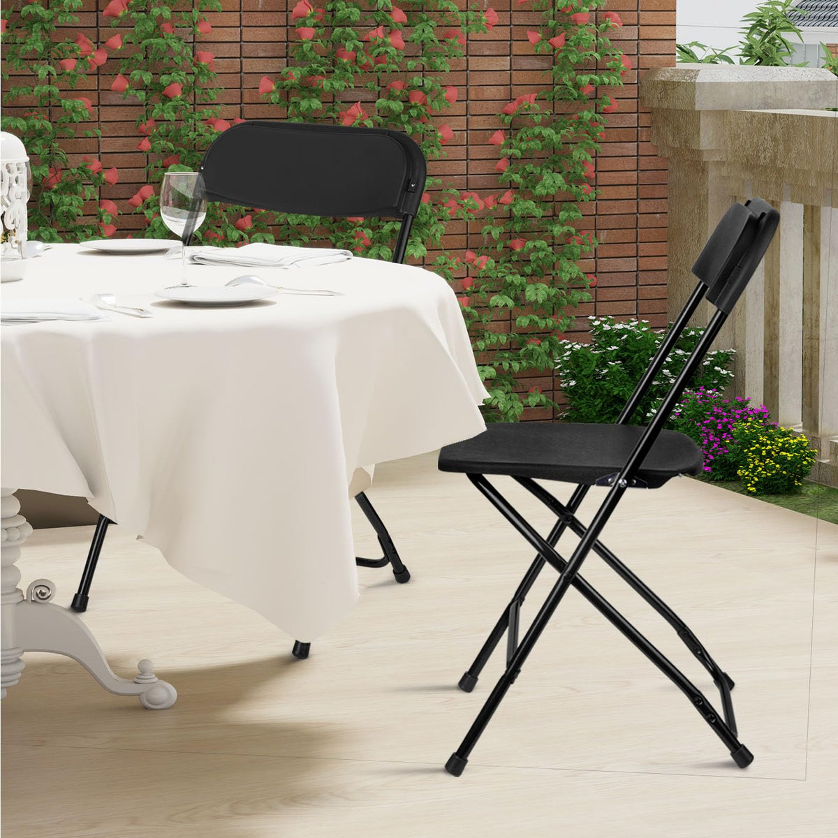 Portable Heavy Duty Folding Chairs 10 Pack Black K58553