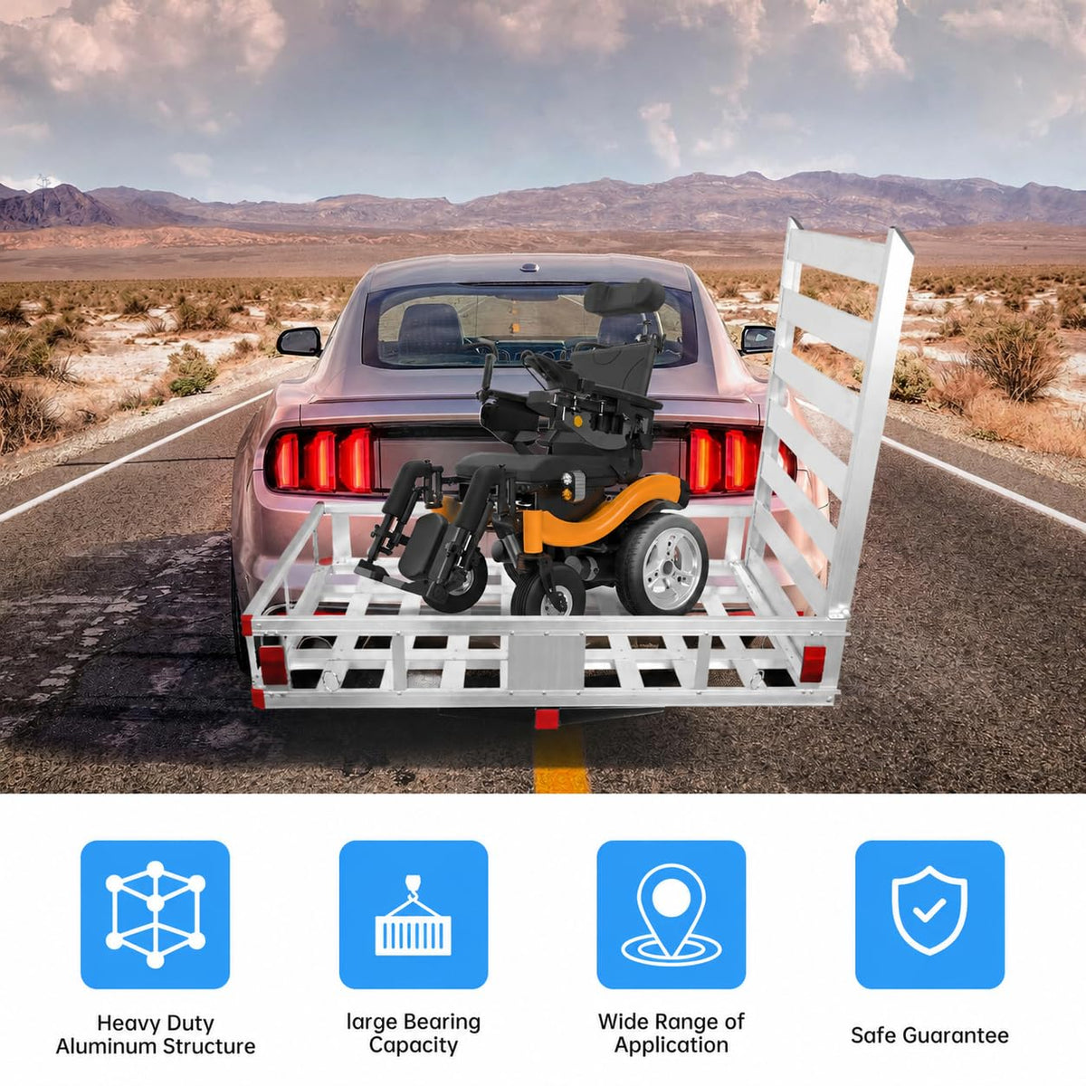 Aluminum Hitch Cargo Carrier with Ramp P71274