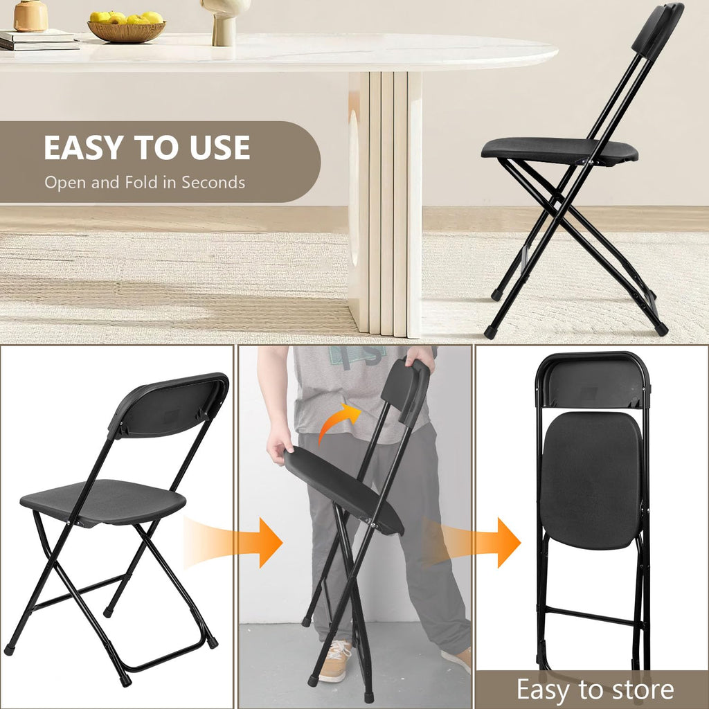 Portable Heavy Duty Folding Chairs 10 Pack Black K58553