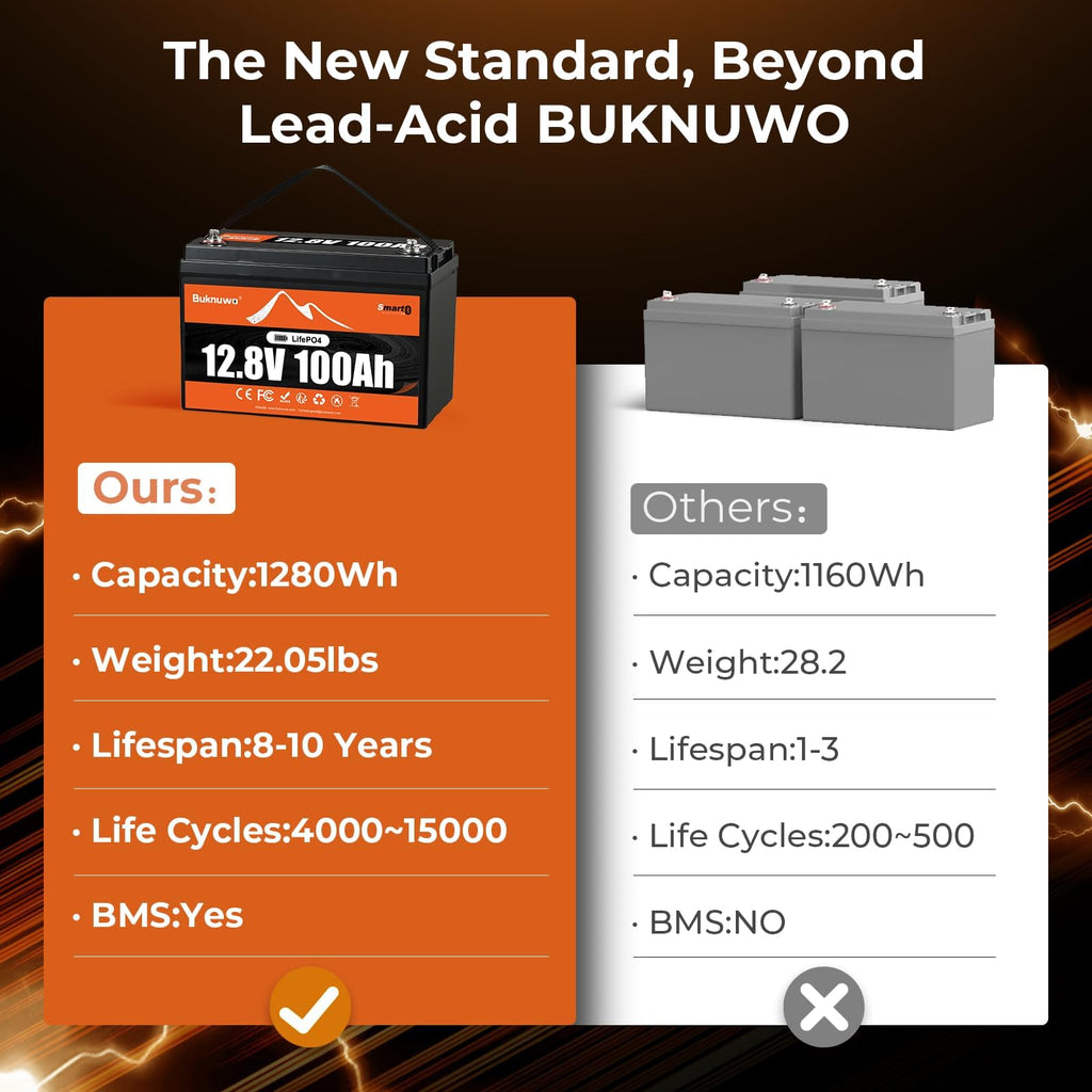 12V 100Ah LiFePO4 Lithium Battery with Bluetooth L69957