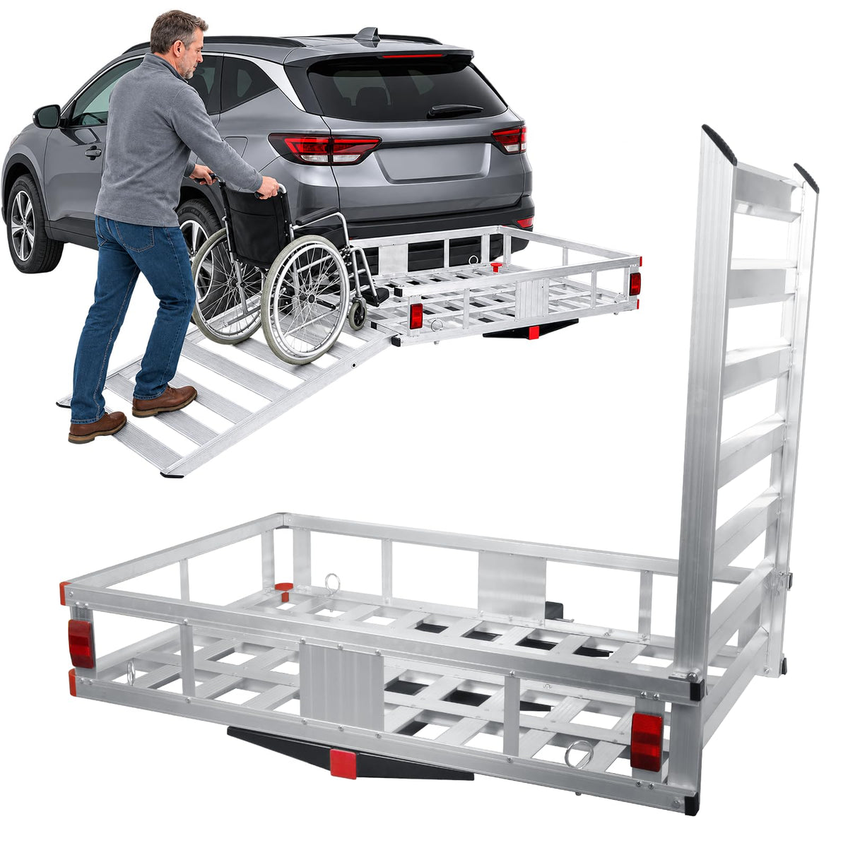 50 × 30 × 9in Aluminum Hitch Cargo Carrier V911311
