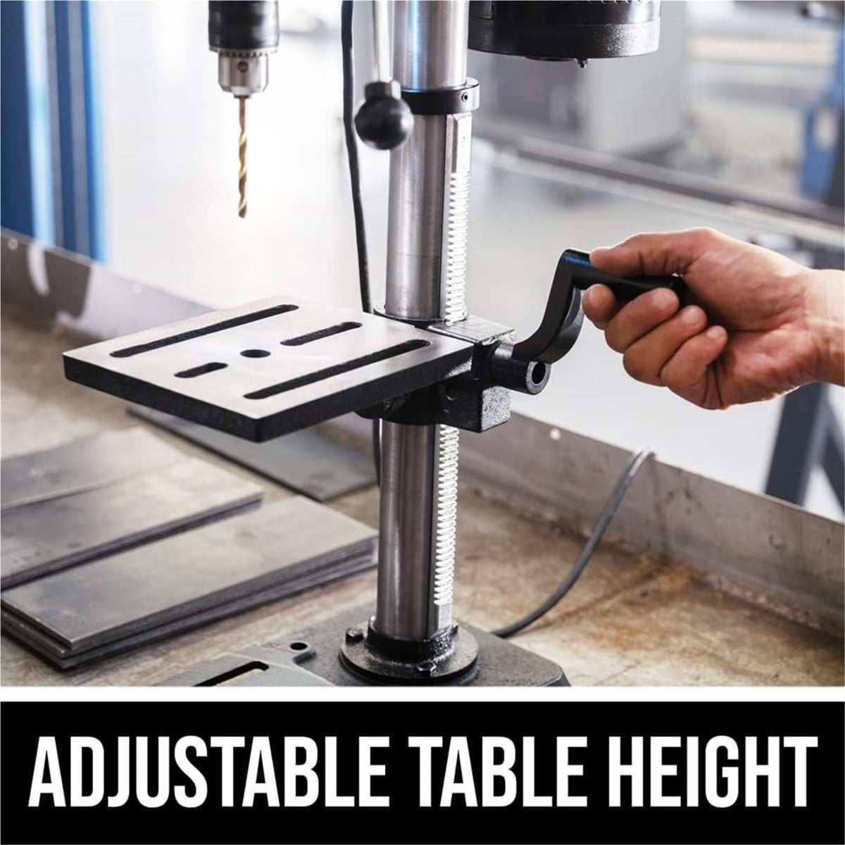 10 In. 5-Speed Benchtop Drill Press with Work Light E641468