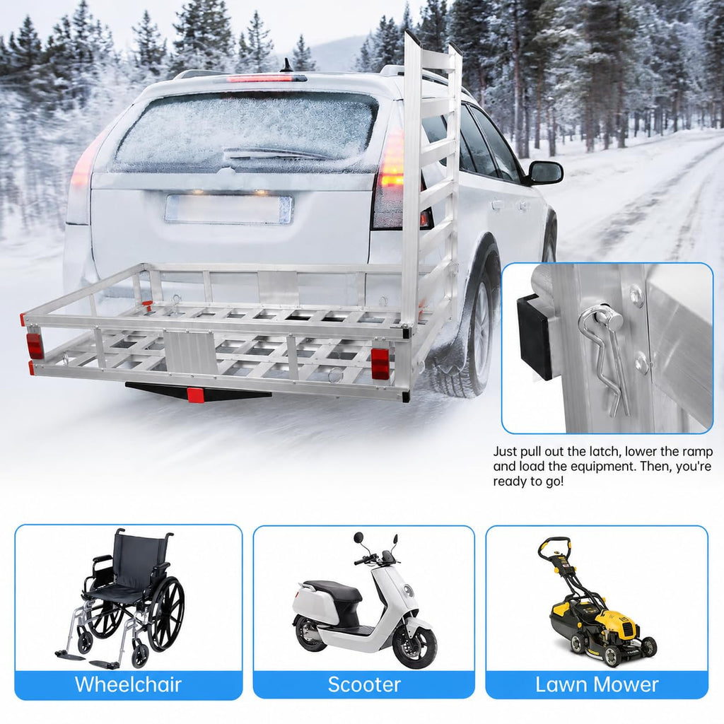 Aluminum Hitch Cargo Carrier with Ramp P71274