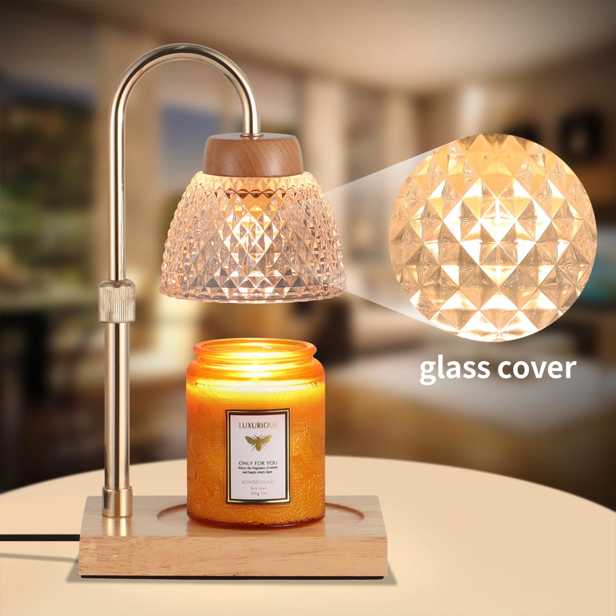 Dimmable Candle Warmer Lamp with Timer Adjustable Height M205865
