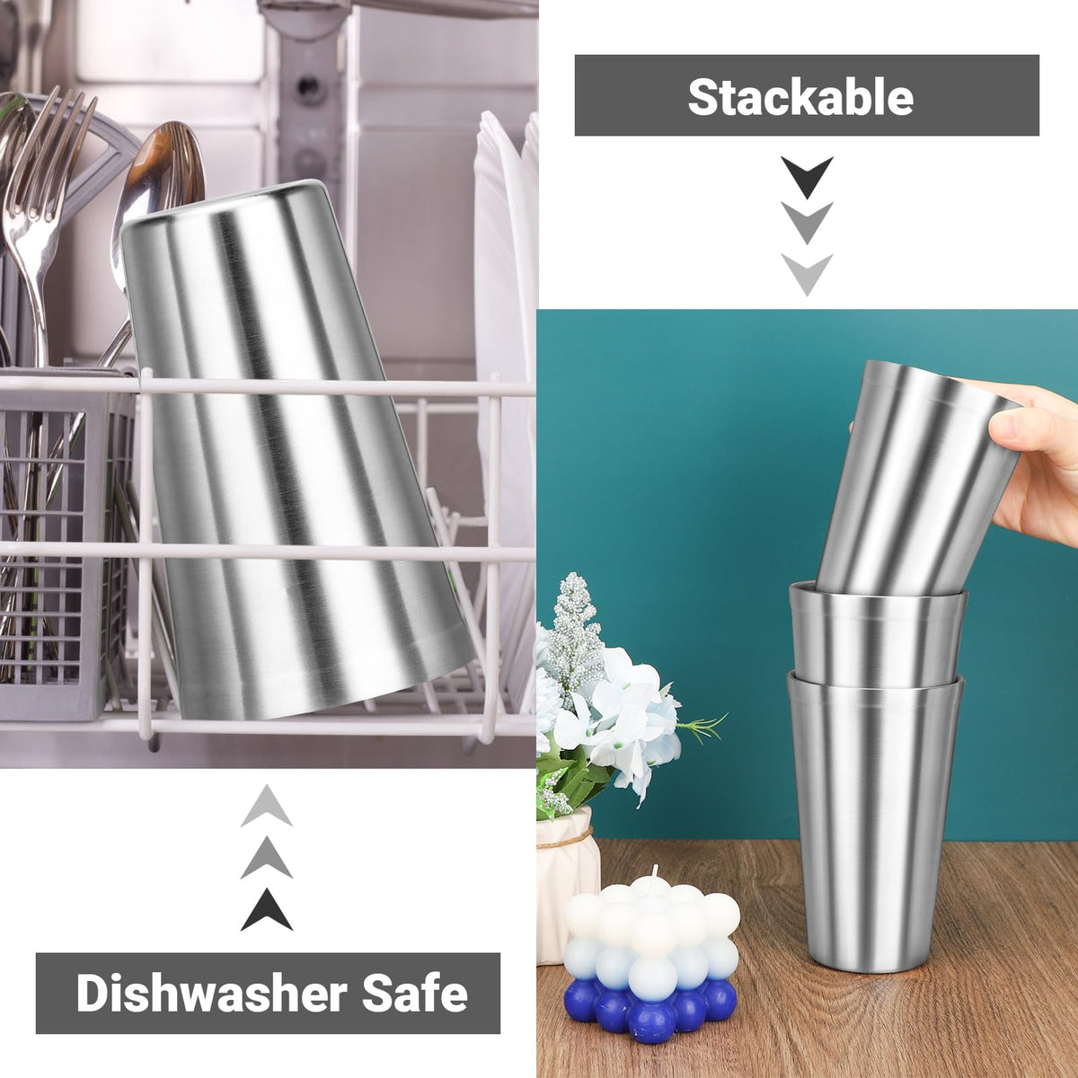 16 oz Stainless Steel Insulated Tumbler 8 Pack Y985