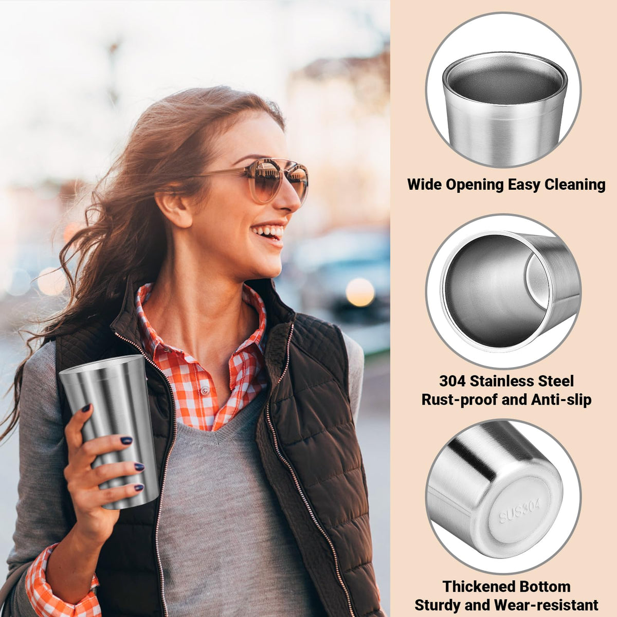 16 oz Stainless Steel Insulated Tumbler 8 Pack Y985