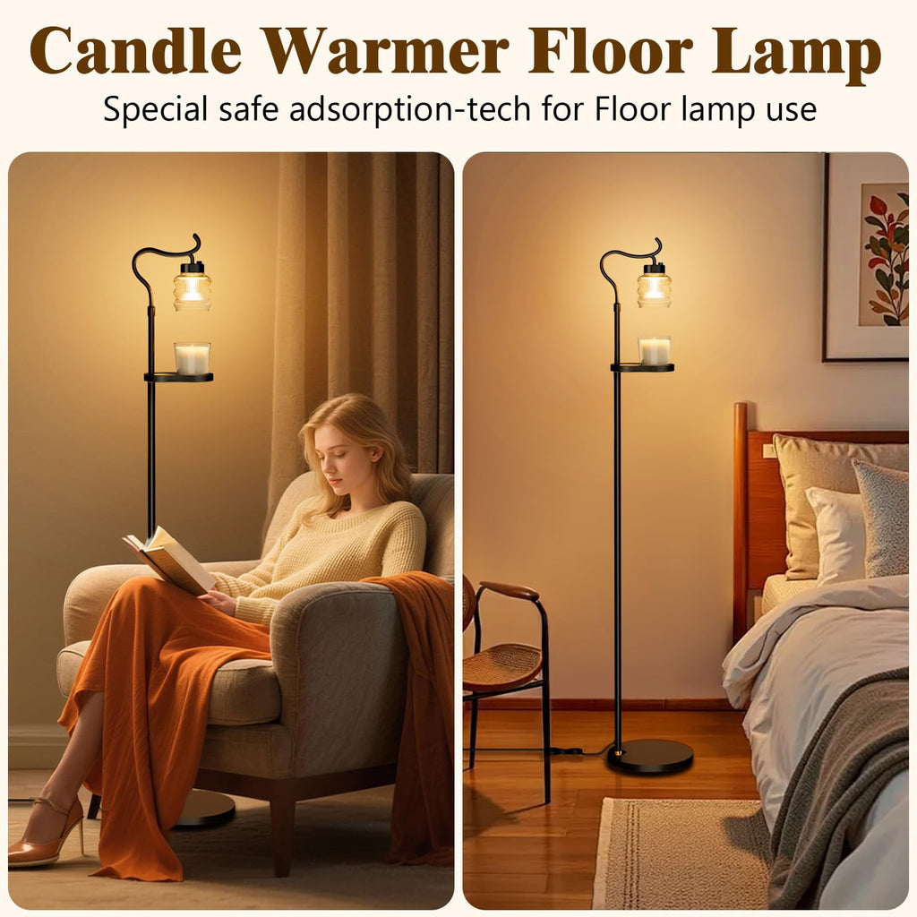 Dimmable Height Adjustable Candle Warmer Floor Lamp with Timer Q8348
