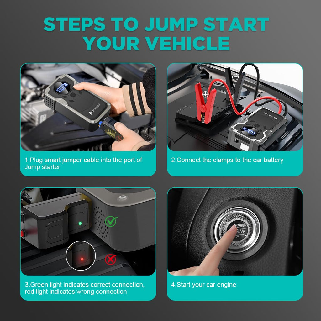 2000A Peak 150PSI Portable Jump Starter with Air Compressor I756