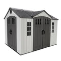 10x8 Ft Gray Resin Outdoor Storage Shed with Double Doors N634