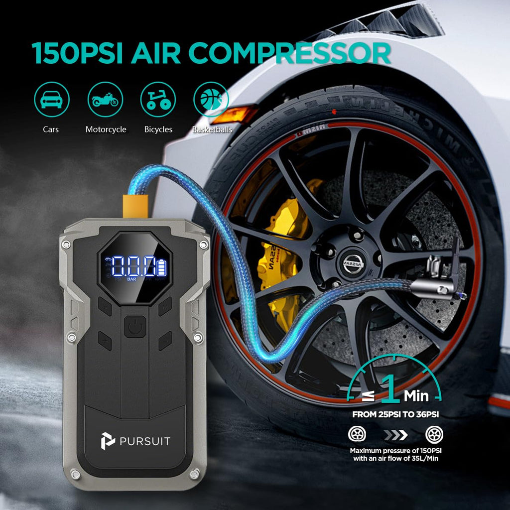 2000A Peak 150PSI Portable Jump Starter with Air Compressor I756