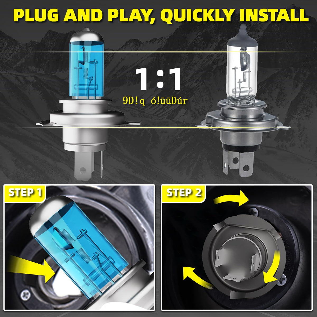 9003 High Low Beam Halogen Headlight Bulbs 2PCS W299