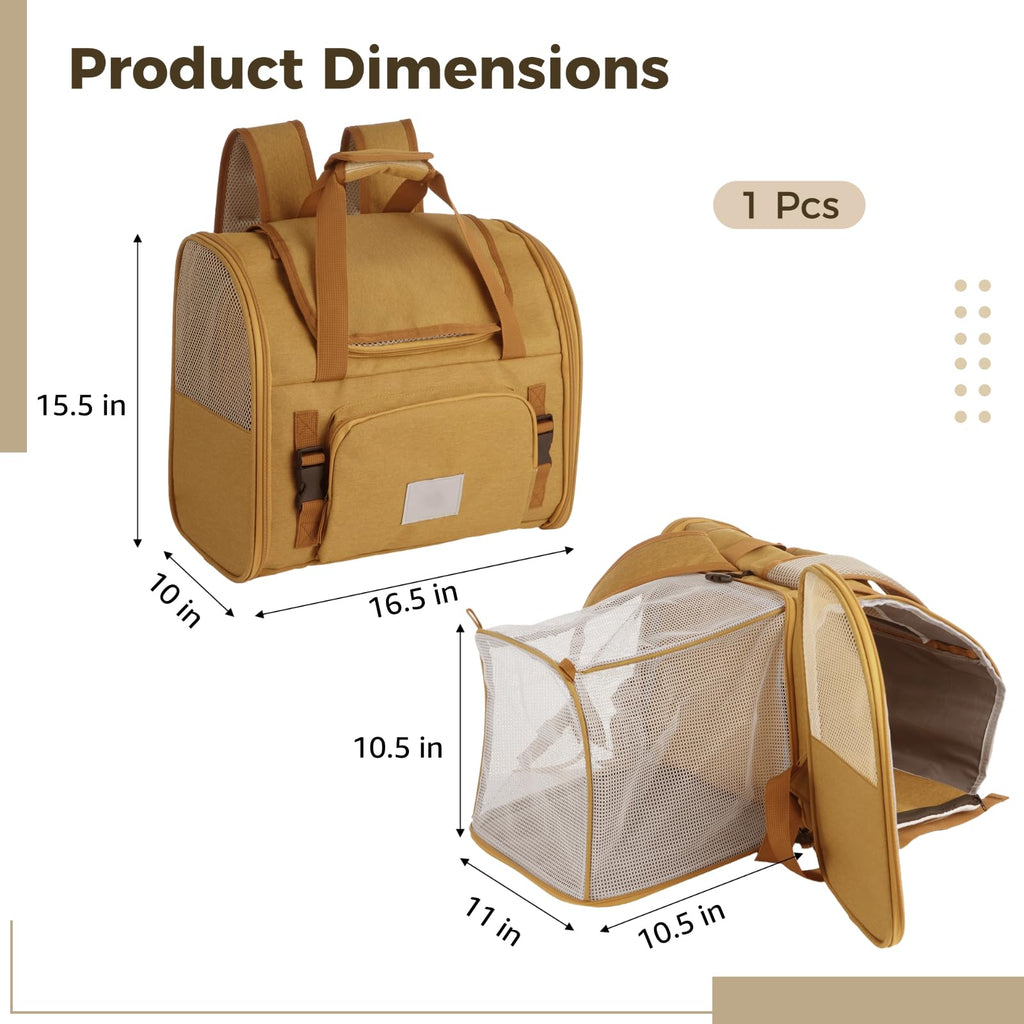 Expandable Pet Backpack Carrier with Ventilated Mesh Top D3230