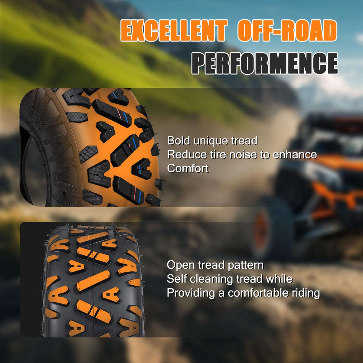 19x7-8 All-Terrain ATV/UTV Tires Set of 2 B672