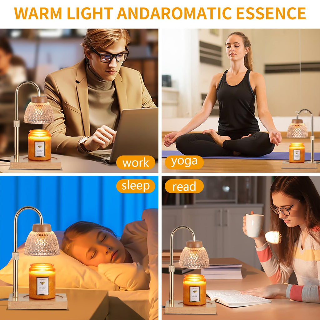 Dimmable Candle Warmer Lamp with Timer Adjustable Height M205865
