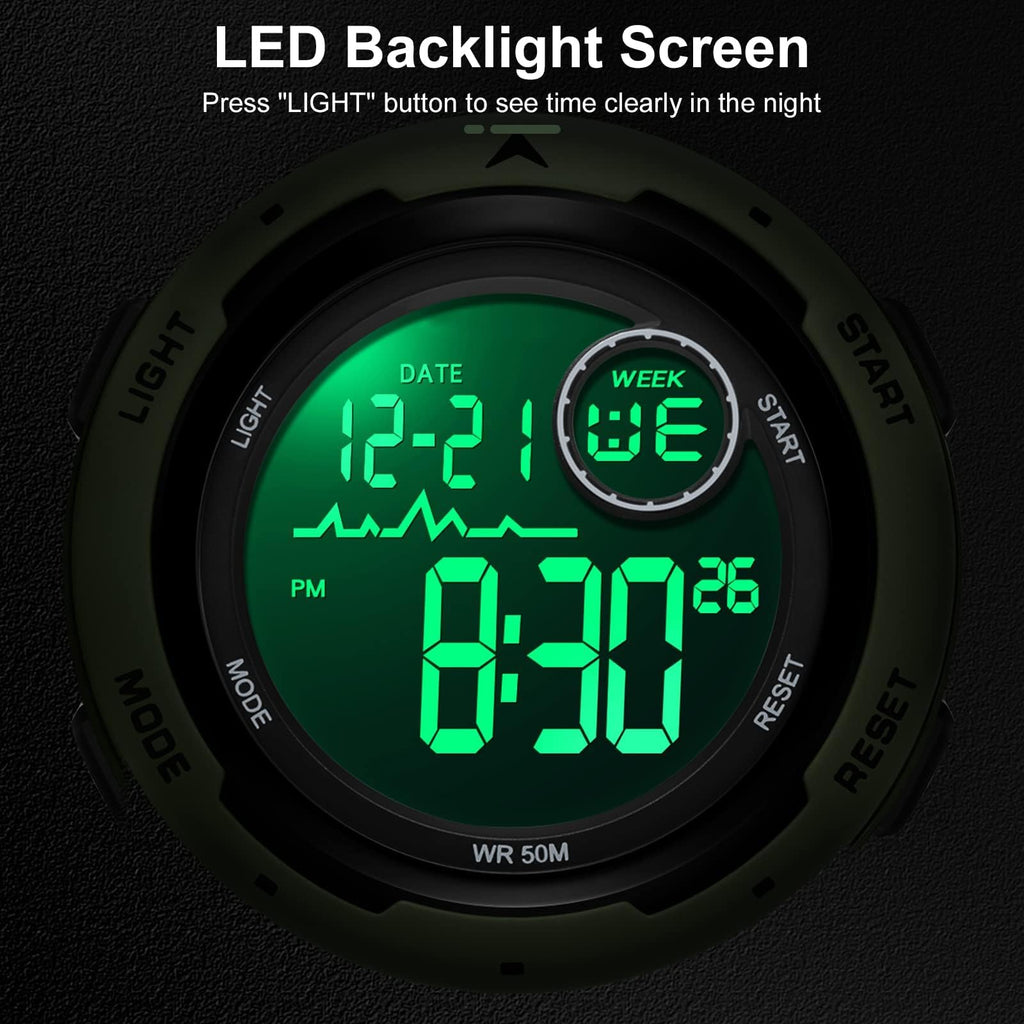Men's Digital Waterproof Sports Watch L377970