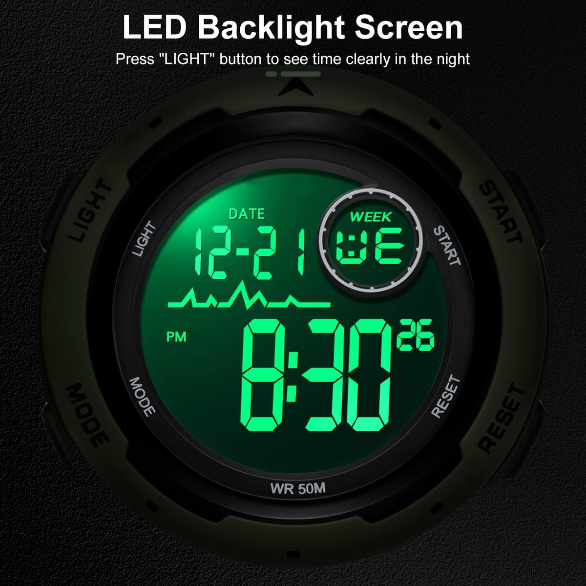 Men's Digital Waterproof Sports Watch L377970