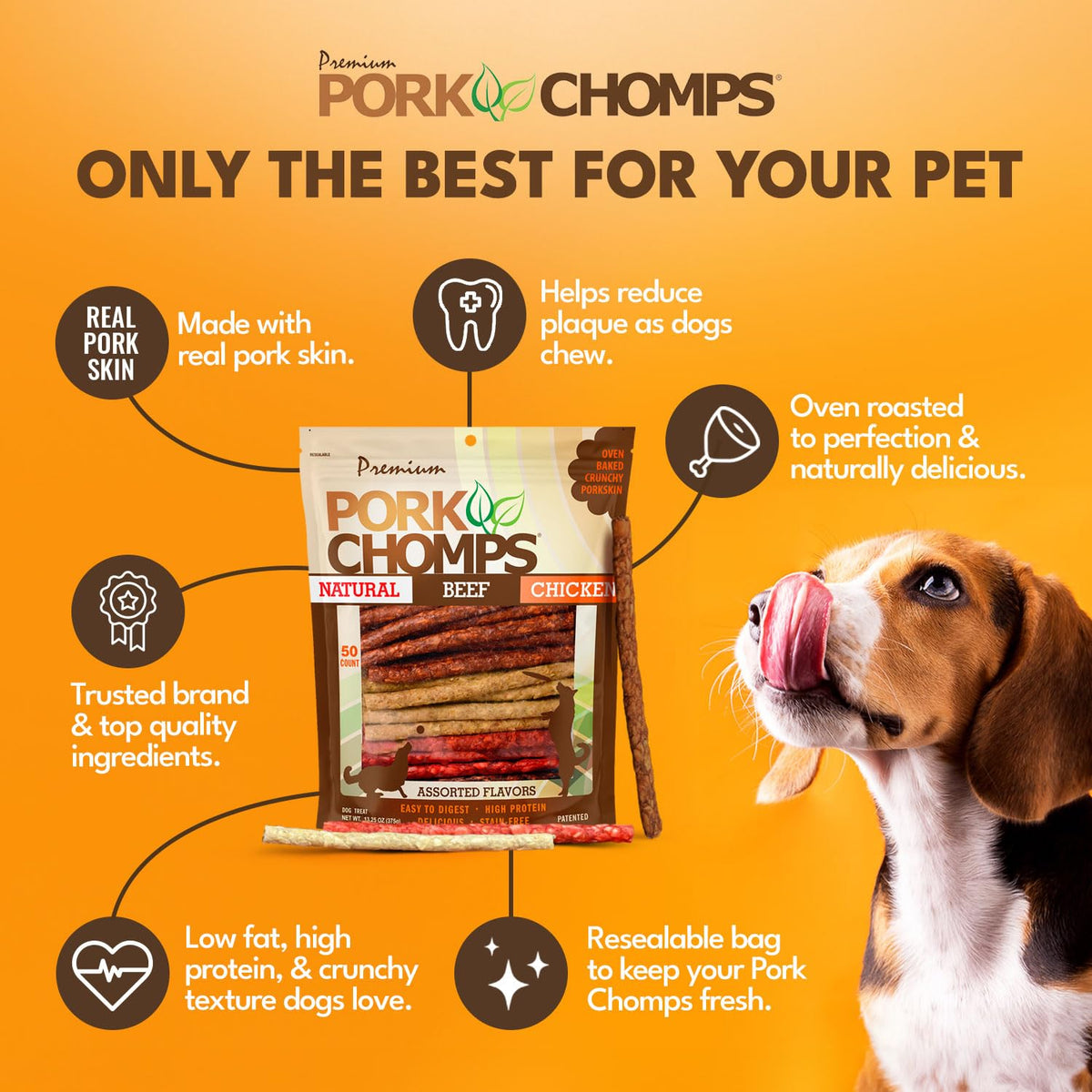 Dog Chews 5 in Munchy Sticks 50 Count K871