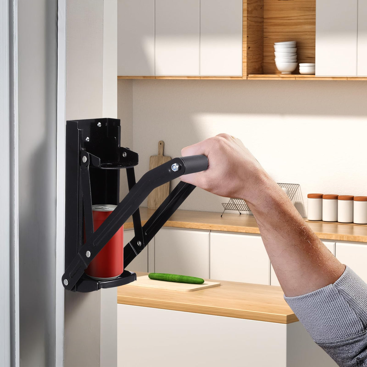 Heavy Duty Wall Mounted Stainless Steel Can Crusher with Built-in Bottle Opener N289281