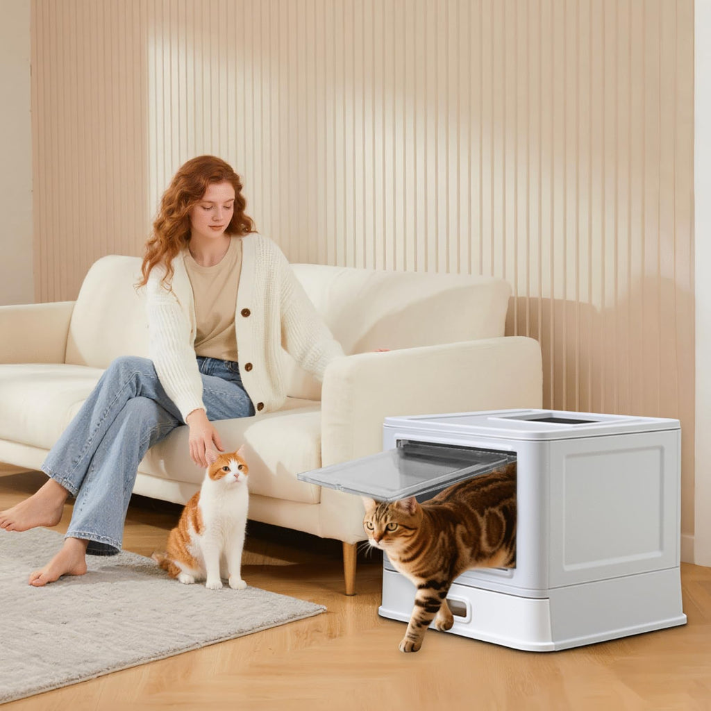 XL Stainless Steel Cat Litter Box with Drawer Y6559