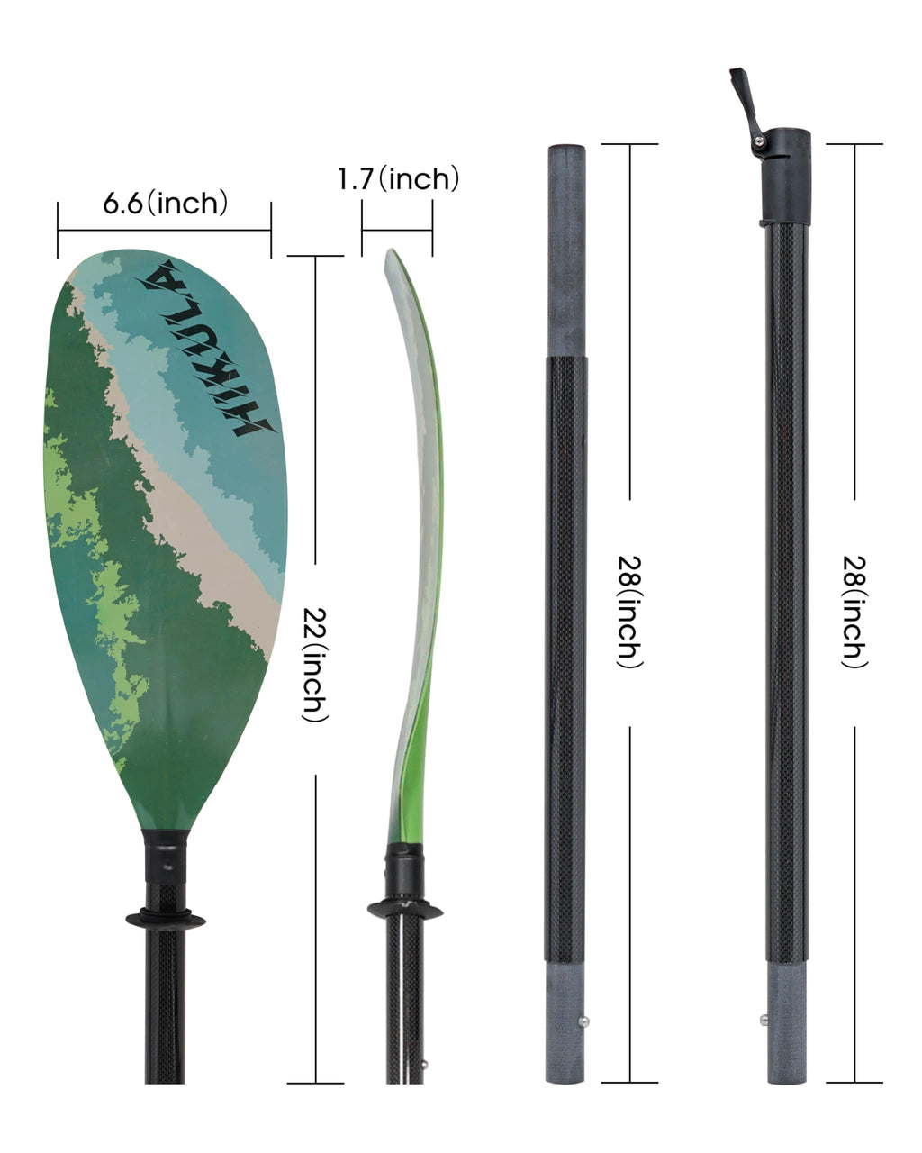Adjustable Carbon Fiber Shaft Kayak Paddle 4 Piece X68715