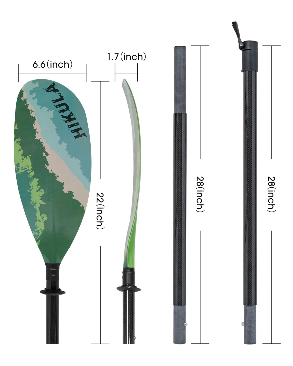 Adjustable Carbon Fiber Shaft Kayak Paddle 4 Piece X68715