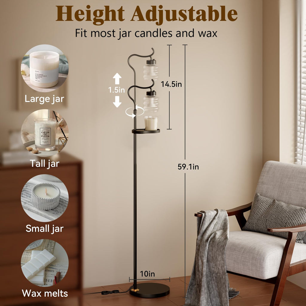 Dimmable Height Adjustable Candle Warmer Floor Lamp with Timer Q8348