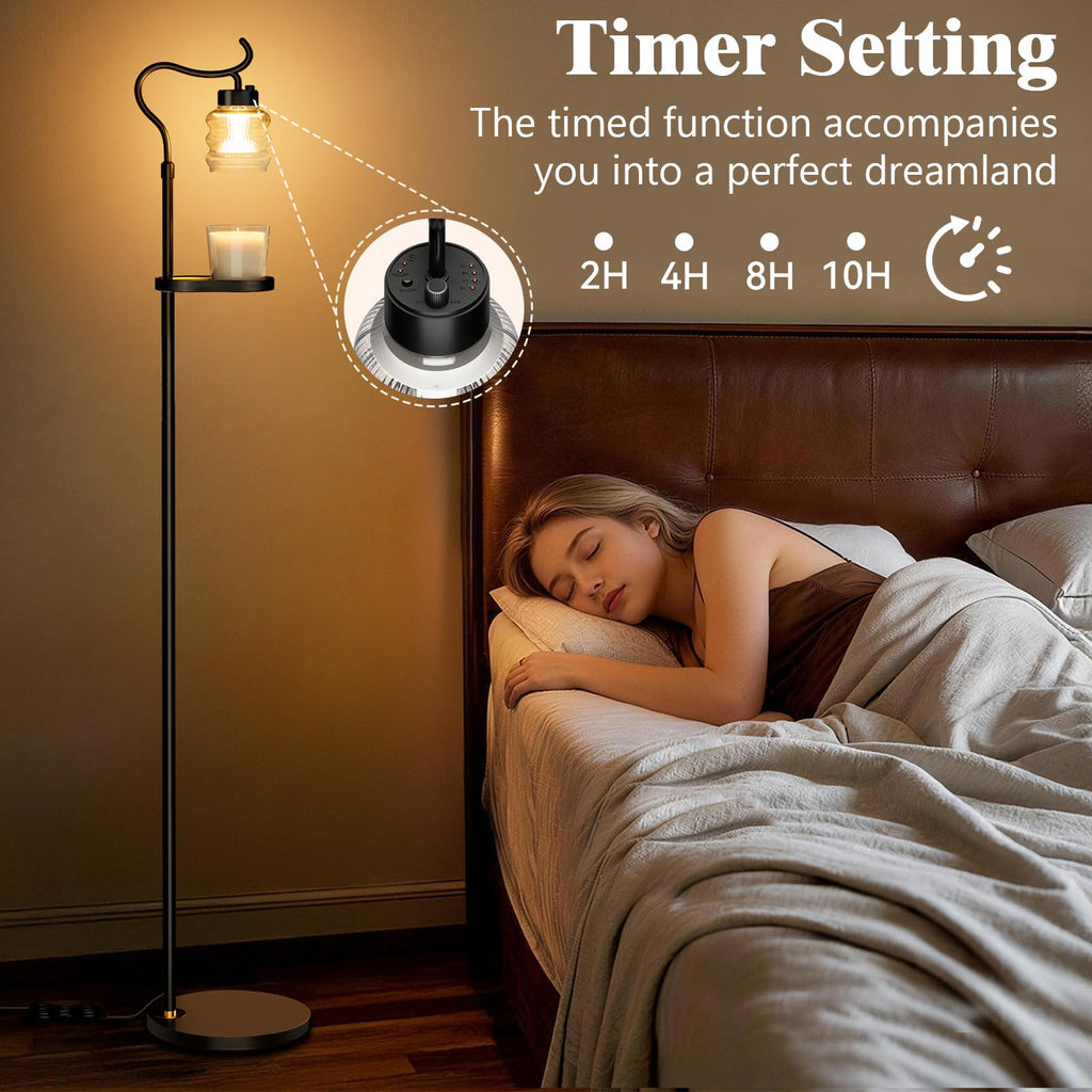 Dimmable Height Adjustable Candle Warmer Floor Lamp with Timer Q8348
