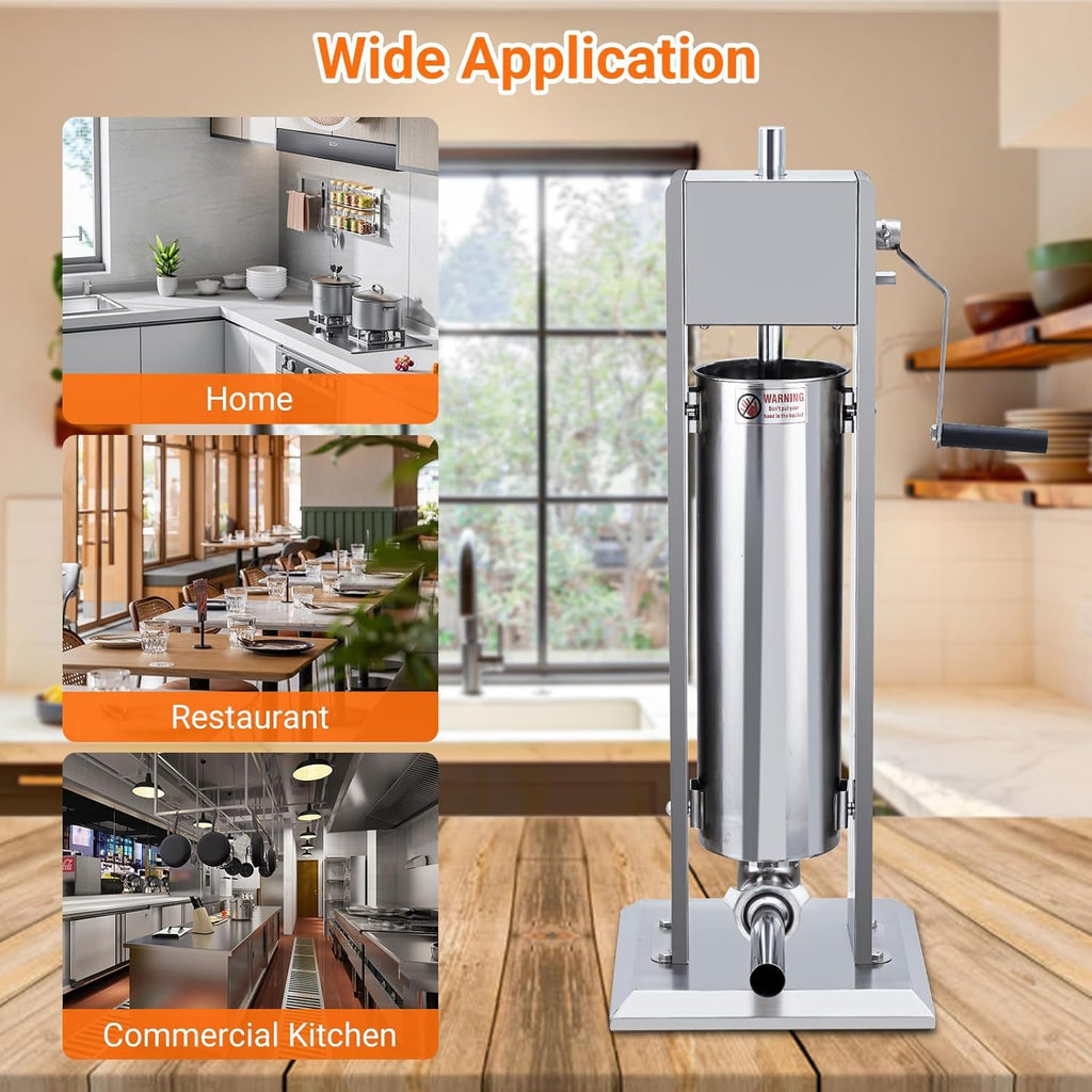 15L Sausage Stuffer with 5 Stainless Steel Tubes R842
