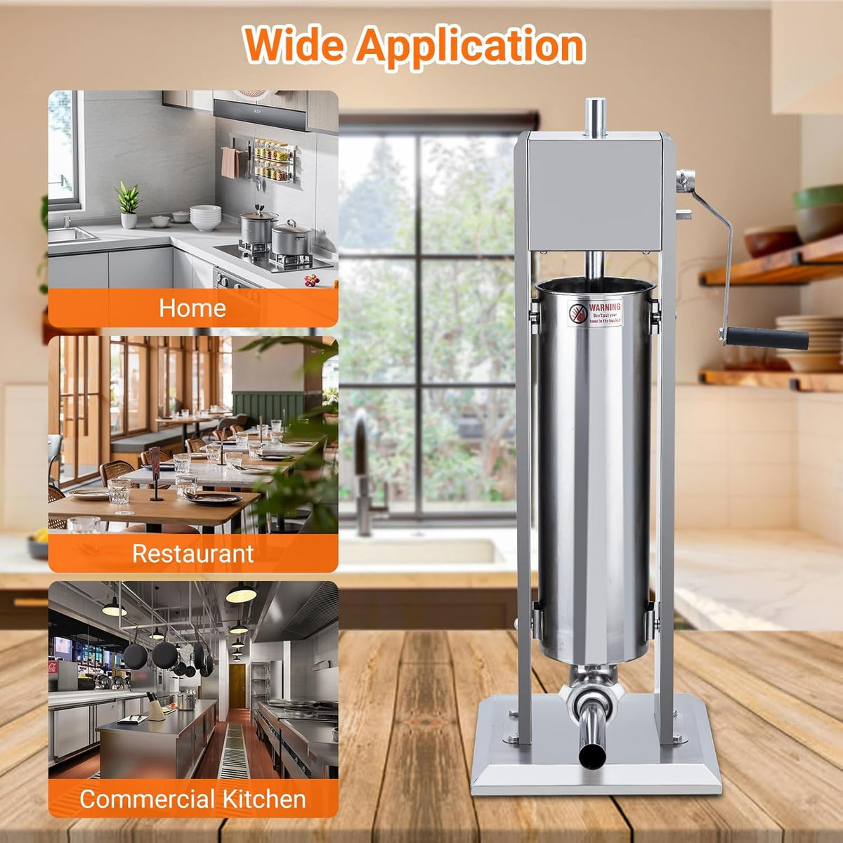 15L Sausage Stuffer with 5 Stainless Steel Tubes R842