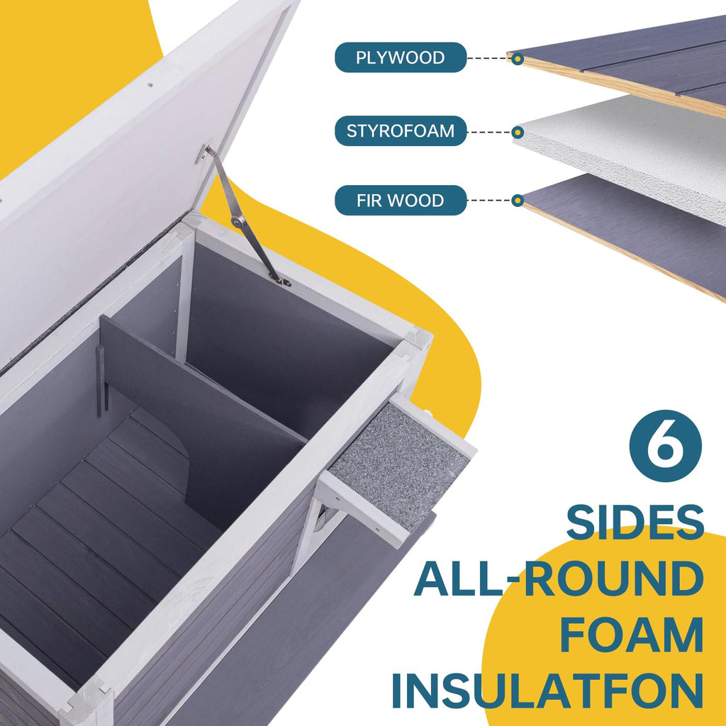 Weatherproof Outdoor Cat House with Elevated Floor G459