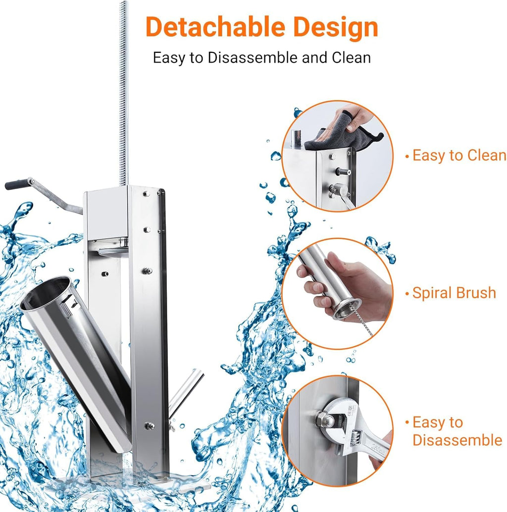 15L Sausage Stuffer with 5 Stainless Steel Tubes R842