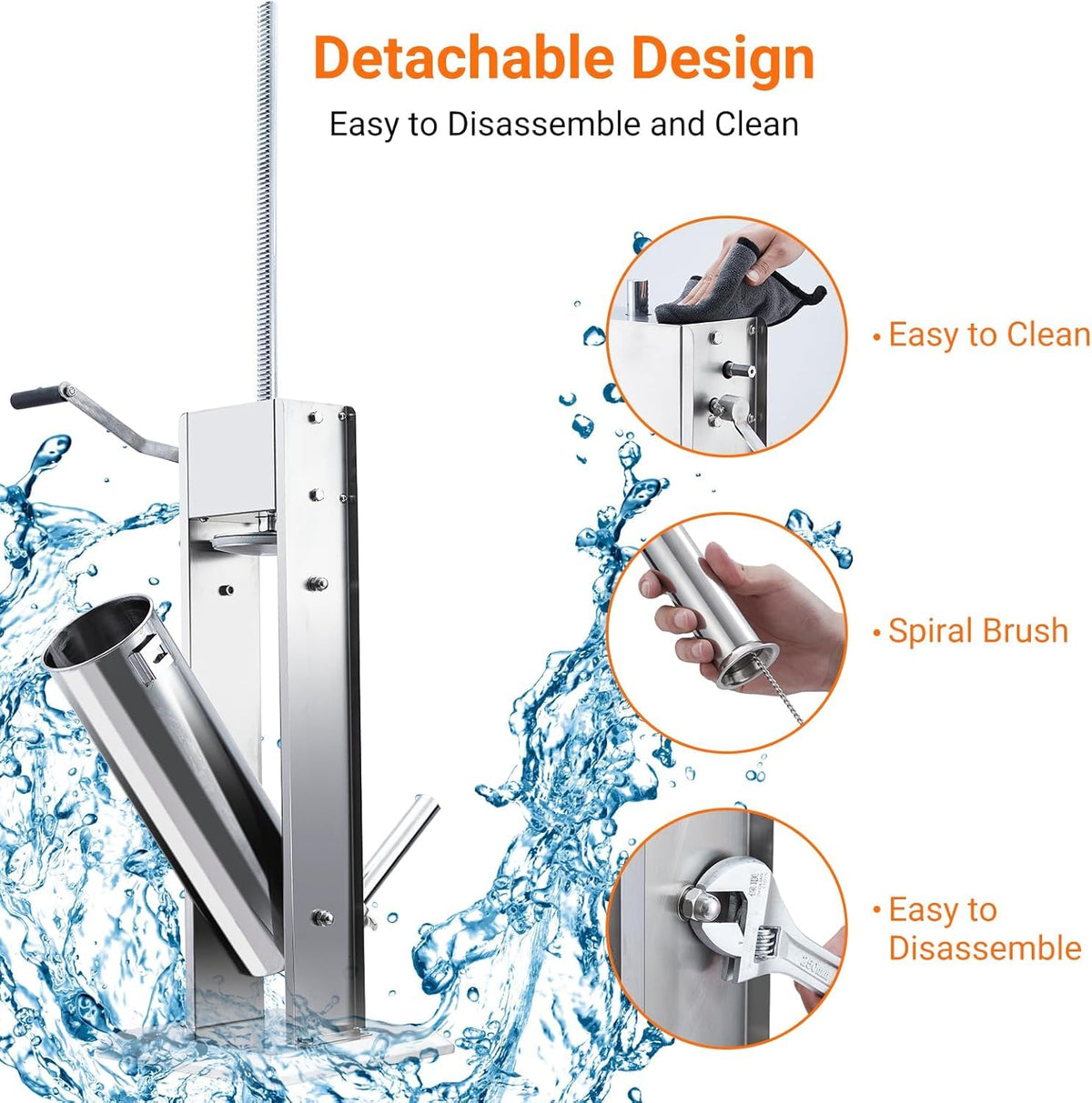 15L Sausage Stuffer with 5 Stainless Steel Tubes R842