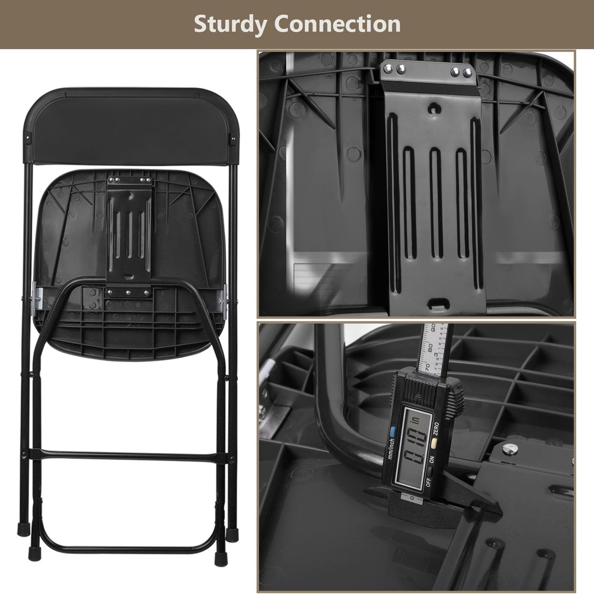 Portable Heavy Duty Folding Chairs 10 Pack Black K58553