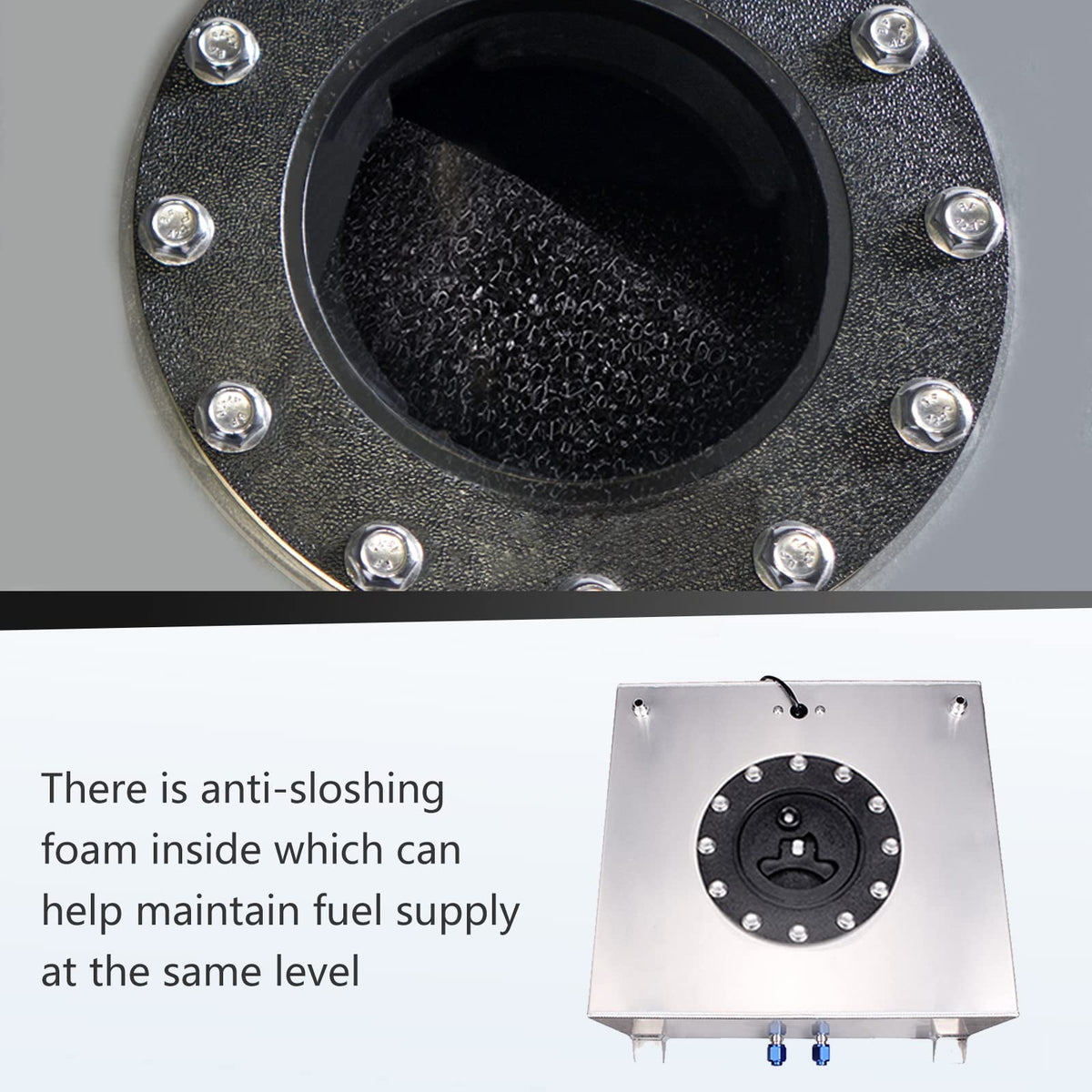 5 Gallon Aluminum Polished Fuel Cell with Cap H336