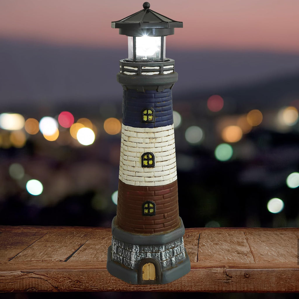 Solar Garden Lighthouse Statue 14.76In Waterproof V21071