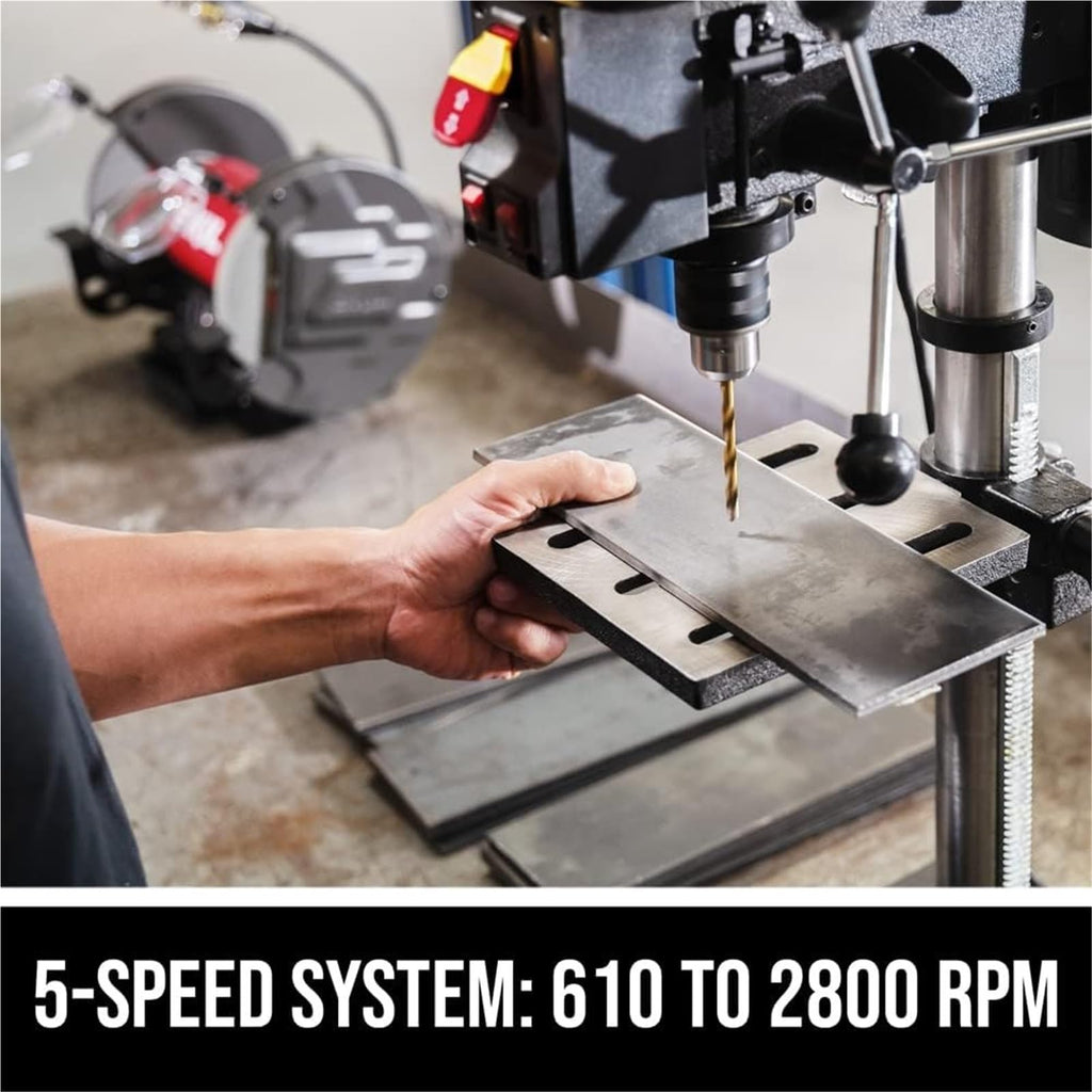 10 In. 5-Speed Benchtop Drill Press with Work Light E641468