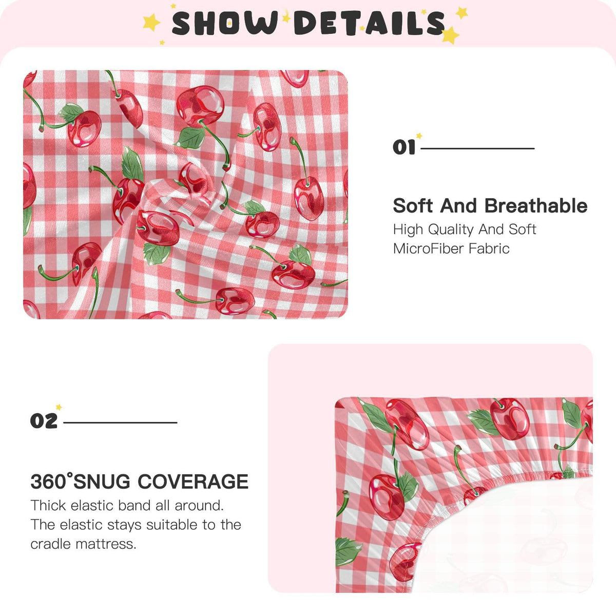 Cherry Buffalo Plaid Fitted Crib Sheet L7456