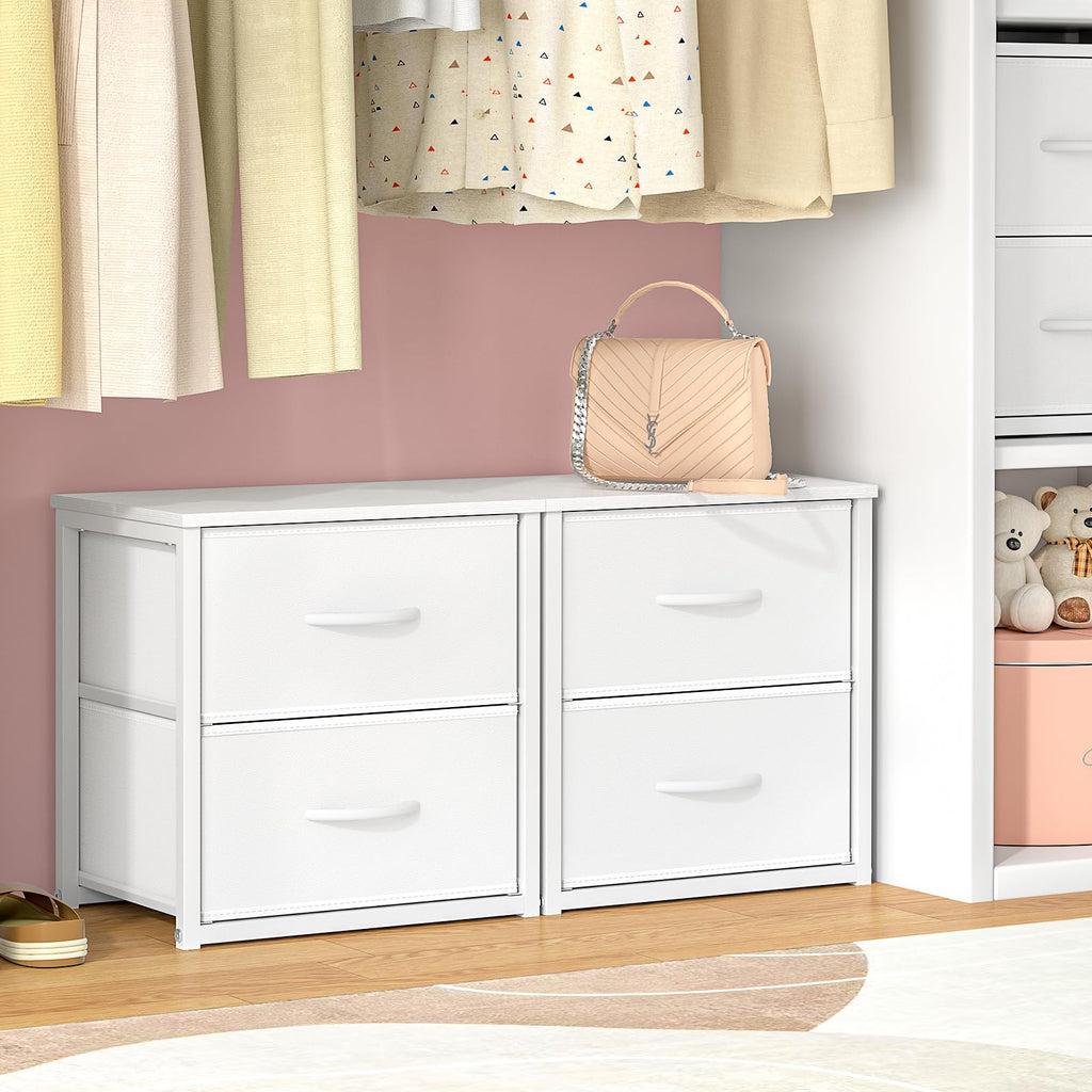 White 2-Pack Stackable Storage Drawers Y797070