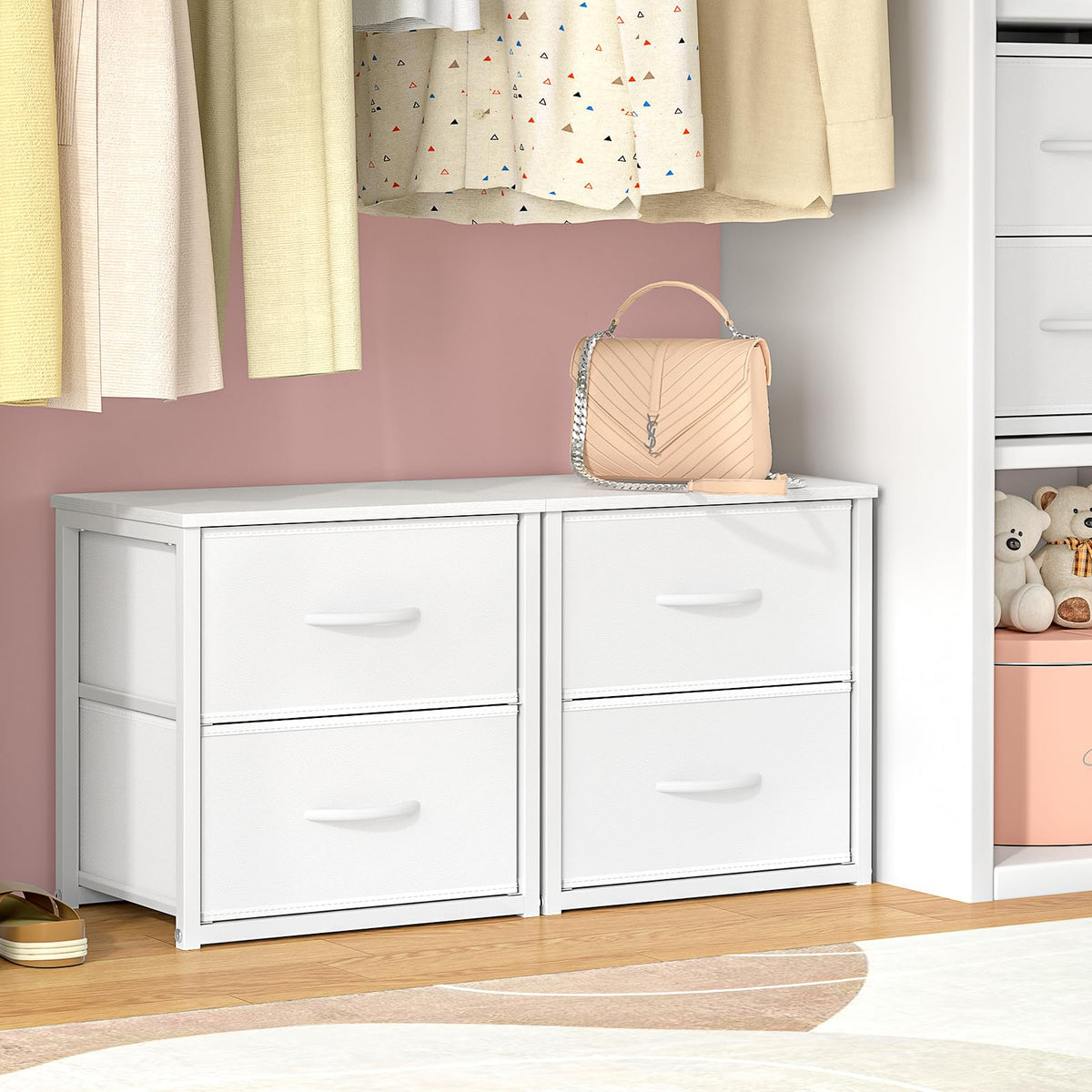 White 2-Pack Stackable Storage Drawers Y797070