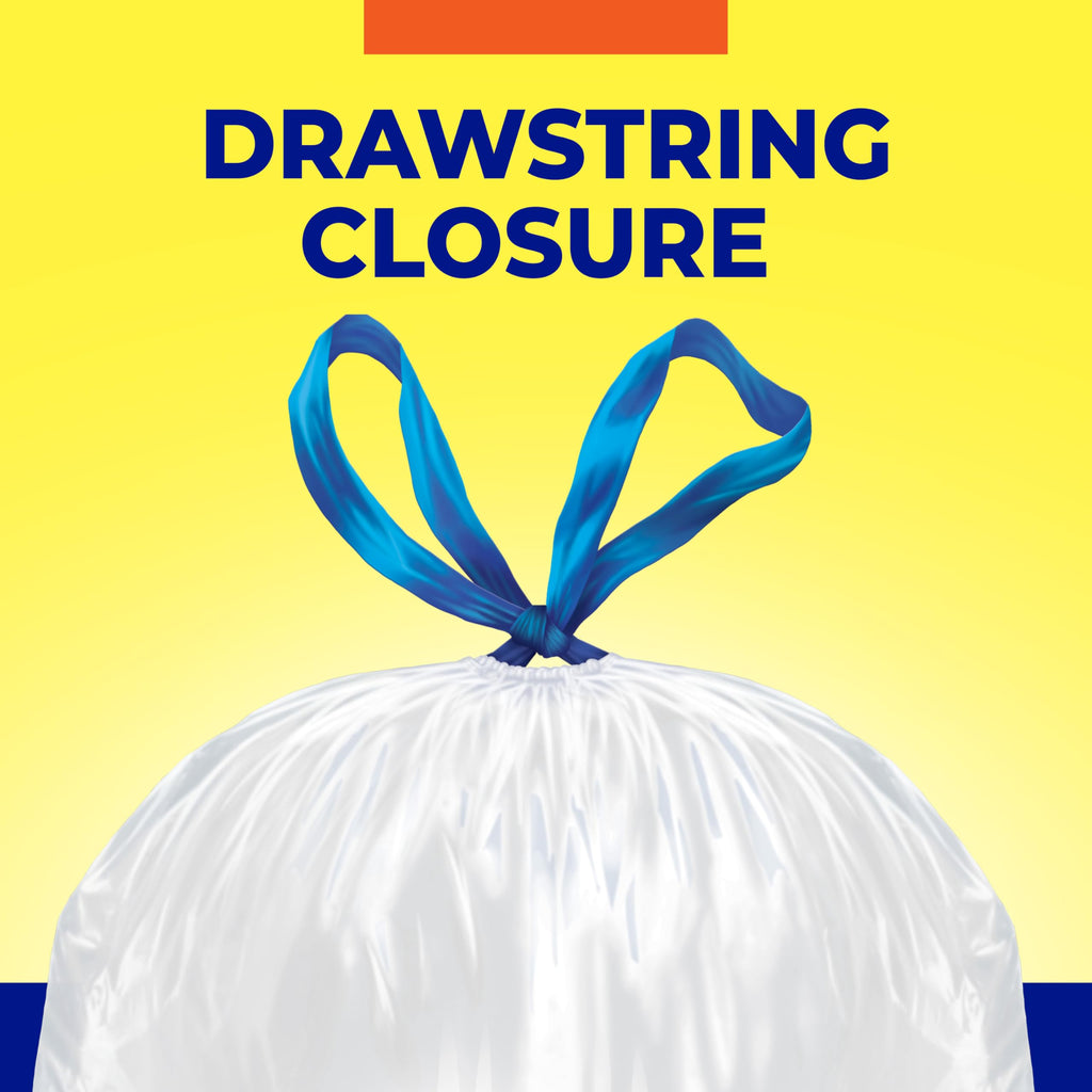 13 Gallon White Unscented Trash Bags 45ct E18263