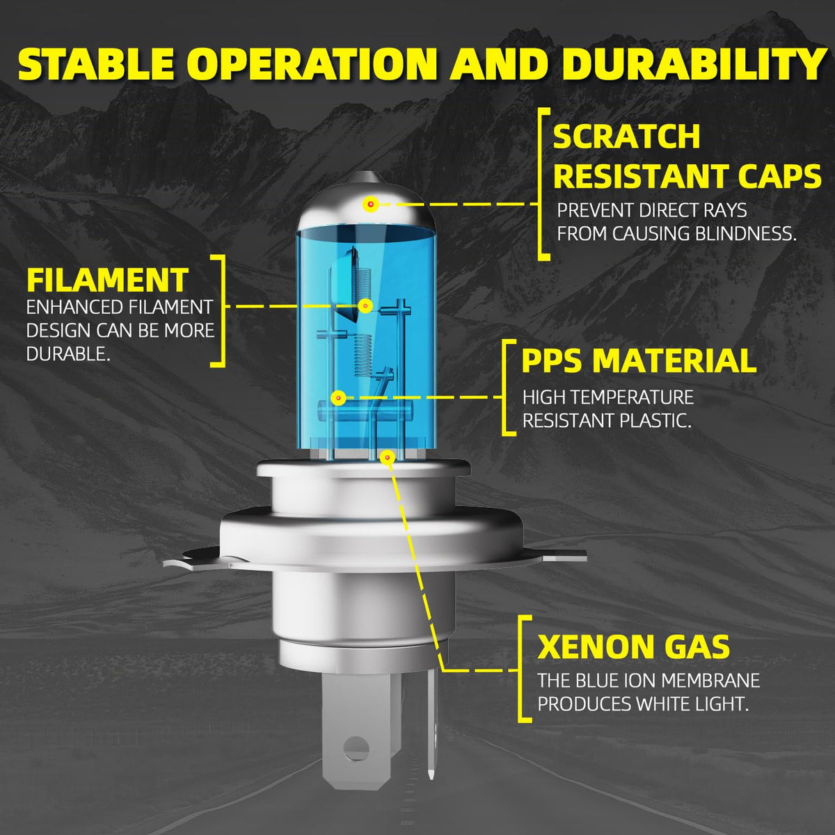 9003 High Low Beam Halogen Headlight Bulbs 2PCS W299