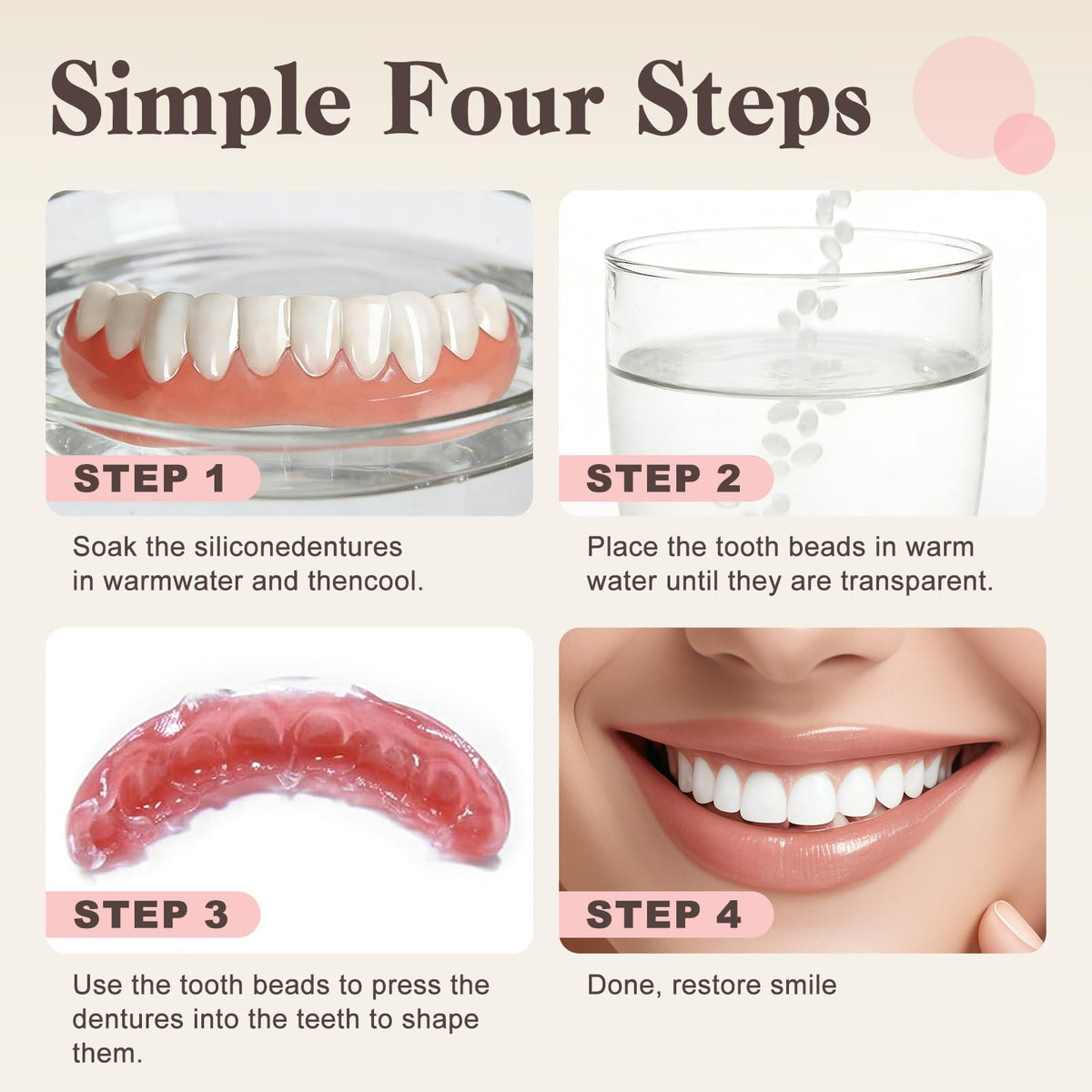 Moldable Silicone False Teeth Veneers Kit O453065