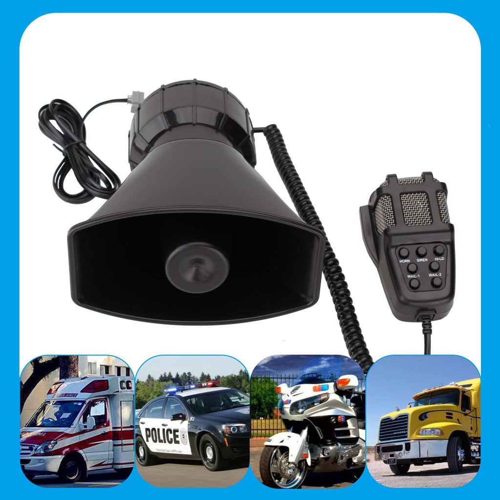 7 Tone Car Siren PA System Megaphone Speaker L143890